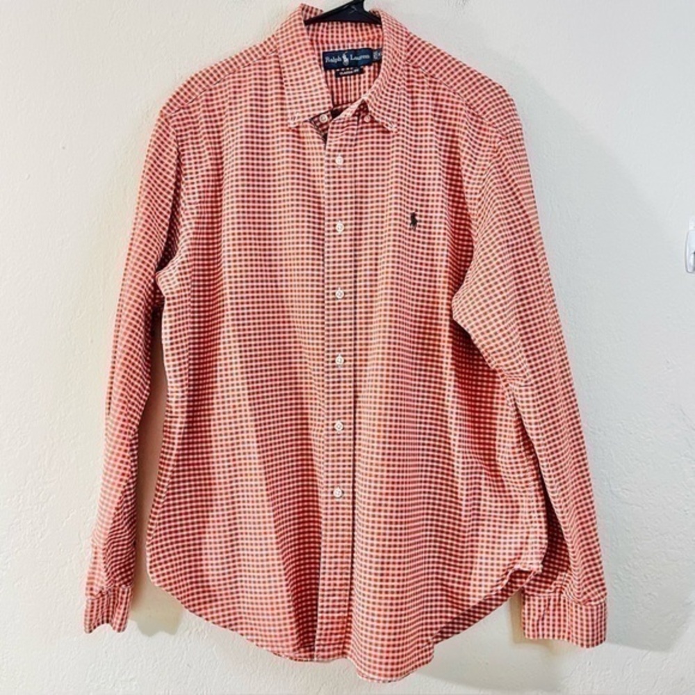 Polo Ralph Lauren Custom Fit Gingham Long Sleeve Button Down Shirt Size XL